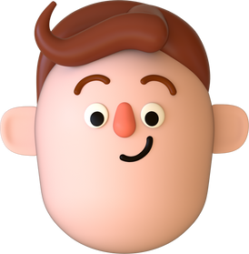 Vertical Oval 3D Head - Young College Student