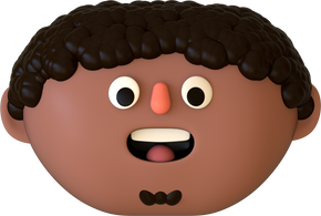 Horizontal Oval 3D Head - Adult American